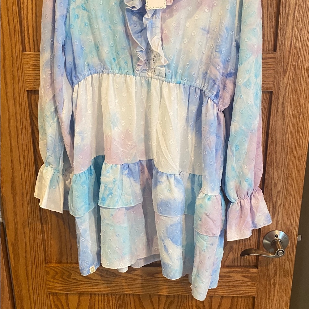 Simply Southern Blue and Pink Tie-Dye Dress XXL NWT - Picture 3 of 7